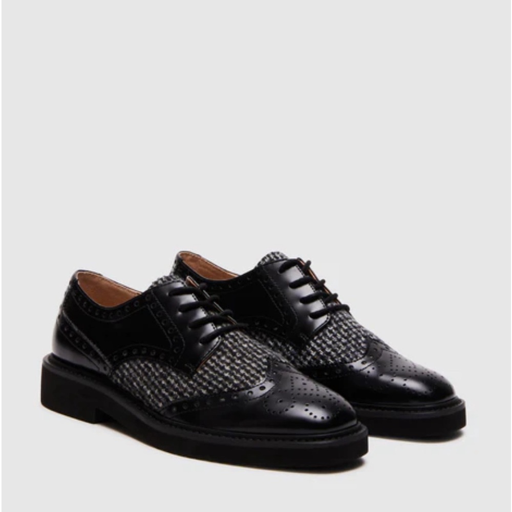Steve Madden Freddy Black Multi Oxford Wingtip Women’s Shoes - NEW IN THE BOX